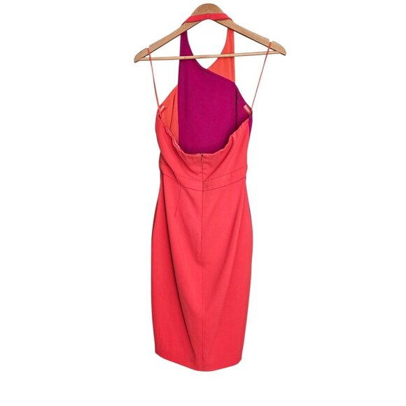 Women's - Badgley Mischka Colorblock Halter Dress, Size 4 - Picture 7 of 10